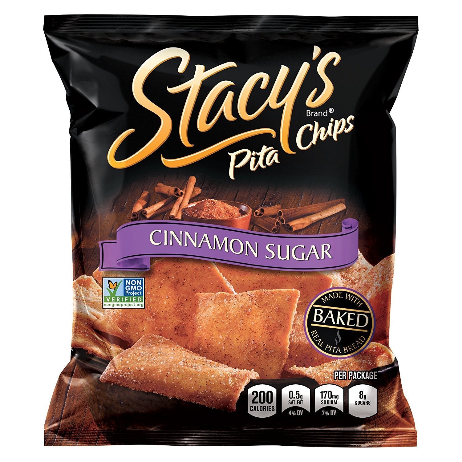Product image of Stacy's Cinnamon Sugar Flavored Pita Chips 7.33 oz 7.33 oz Pack of 3